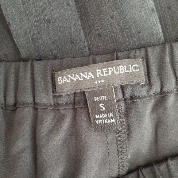 BANANA REPUBLIC Midi Skirt Elastic Waist Pull-On Layered Mesh Swiss Dot Sz S - Picture 7 of 8